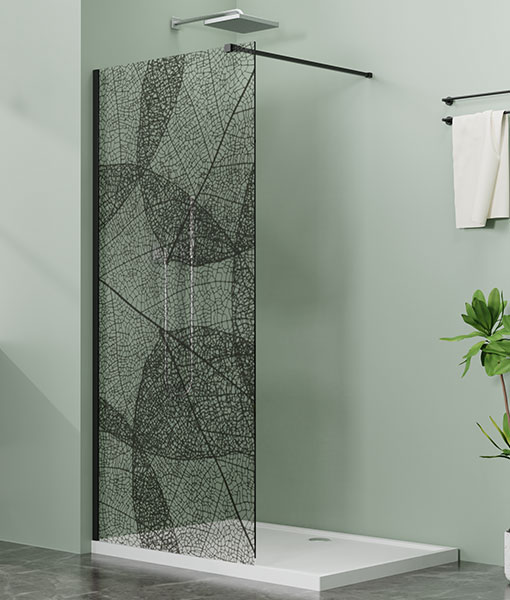 LETTI black walk-in zuhanyfal (3 méret)