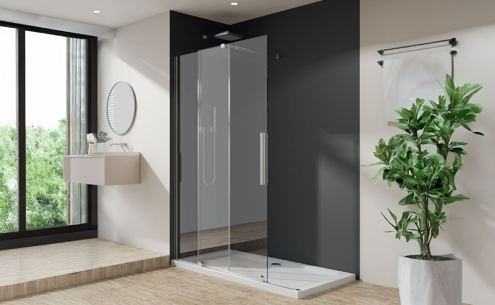 EXAN csúszó walk-in zuhanyfal