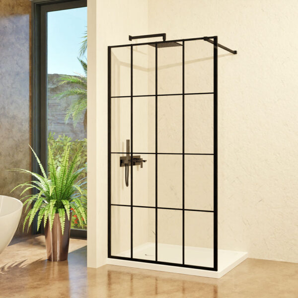 FRIDA black walk-in zuhanyfal