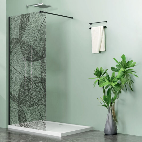 LETTI black walk-in zuhanyfal