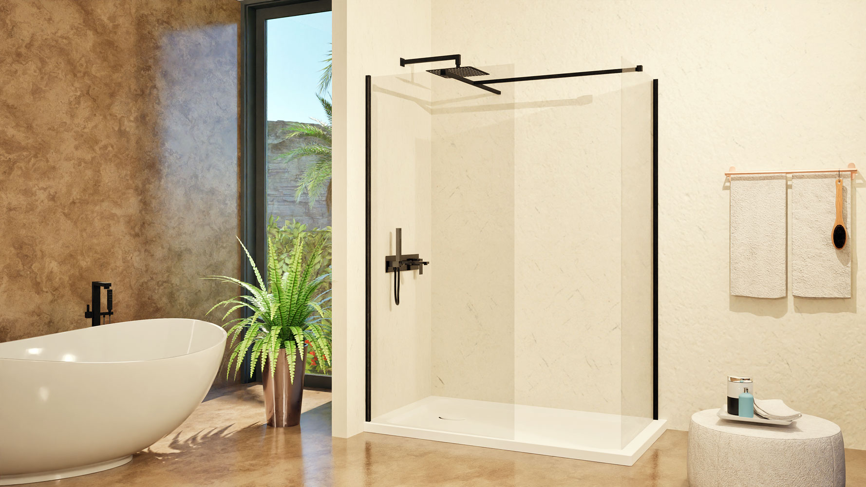 DALIA black walk-in zuhanyfal - Image 5