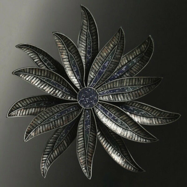 Fali dekoráció, fém, 113x113x21 cm, Sunflower