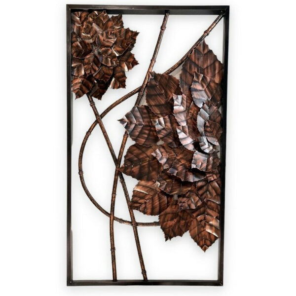Fali dekoráció, fém, 75x5x130 cm, Falltime
