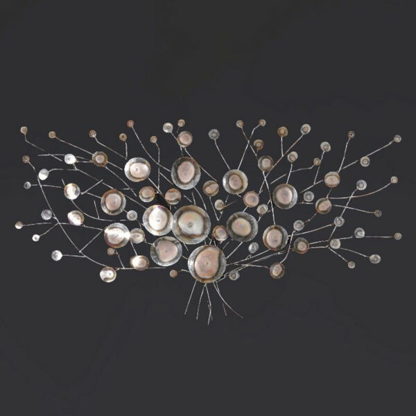 Fali dekoráció, fém, 138x7x75 cm, Pearl