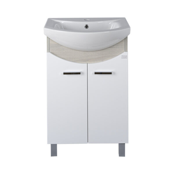 TMP ZX 55 - SONOMA - álló fürdőszobabútor - Sanovit ZENON - 6055 porcelán mosdóval - 55 x 44 cm