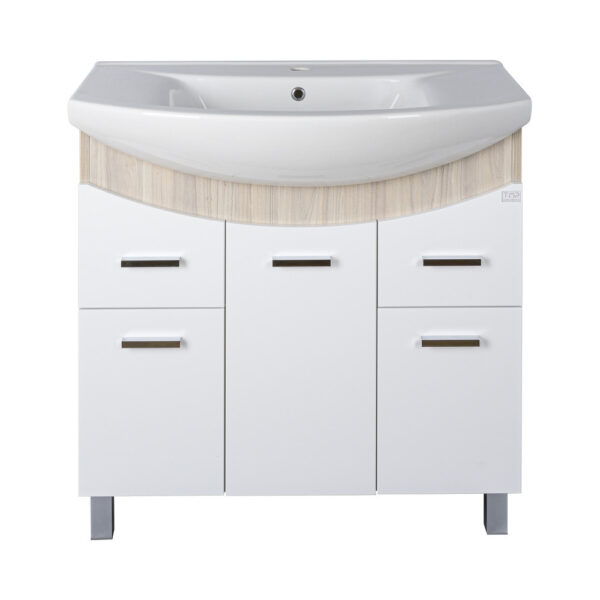 TMP ZX 85 - SONOMA - álló fürdőszobabútor - Sanovit ZENON - 6085 porcelán mosdóval - 86 x 50 cm