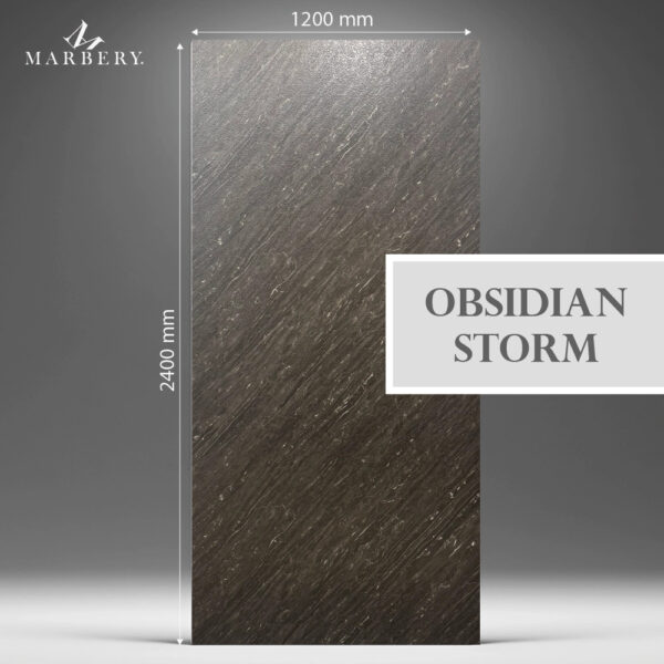 Falpanel, kőmintás, PVC, 240x120 cm - Obsidian Storm