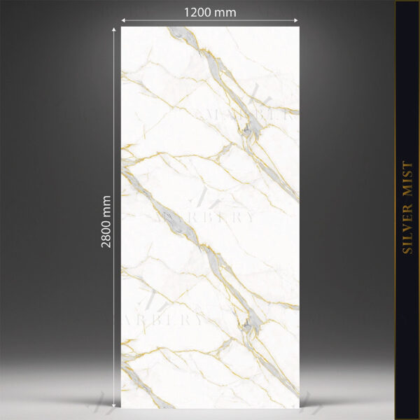 Falpanel, márvány mintával, PVC, 280x120 cm - Golden Stream