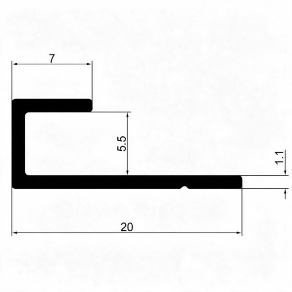 Alumínium U-profil 4-5 mm falpanelhez, kőhatású porfestett, 3000 mm - Bézs