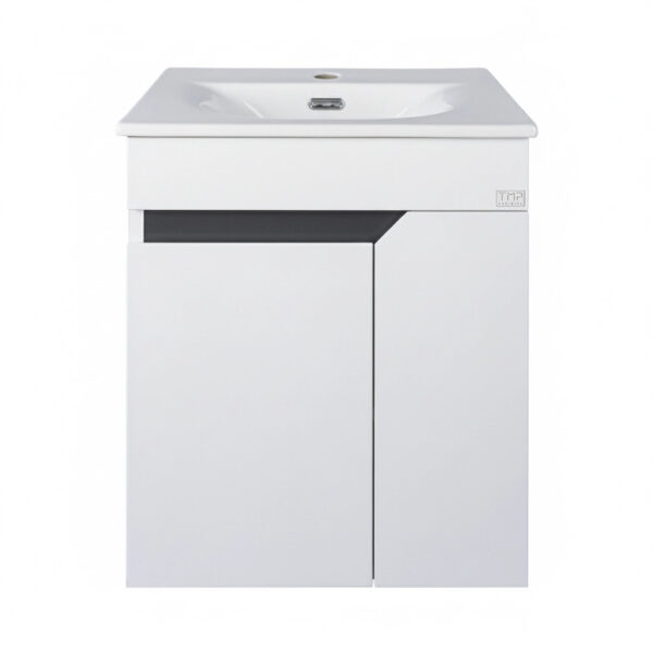 TMP VISION 55 fali függesztett fürdőszobai bútor - SKY E-8099-55 porcelán mosdóval - 55 x 46 cm