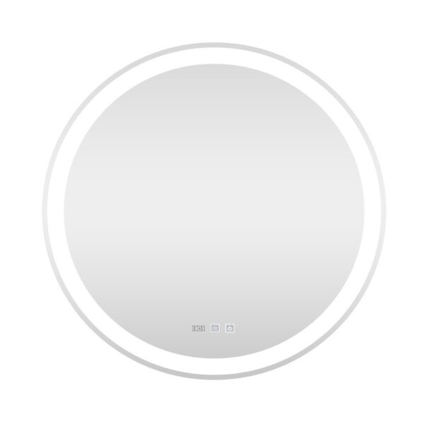 Viva AURA fürdőszoba tükör - érintőkapcsolós - páramenetesítős - órával - LED - KEREK - átmérő 60cm