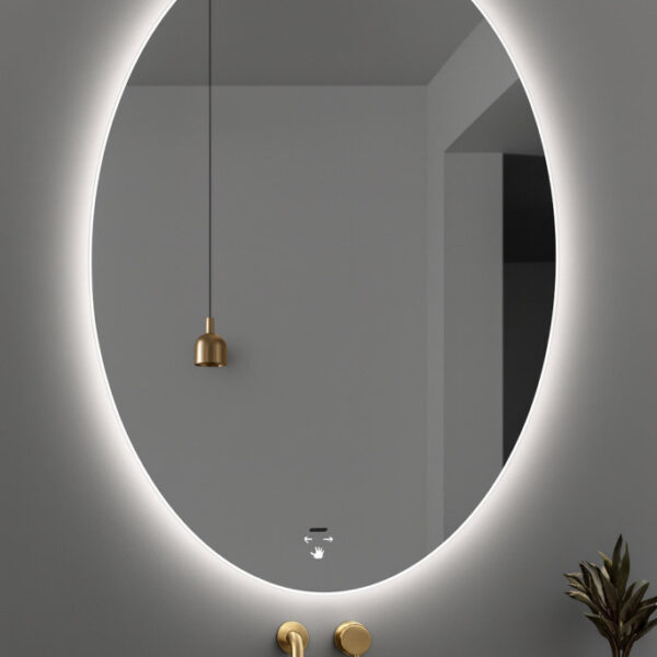 Viva AURA PINO 60 fürdőszoba tükör - érintésmentes - AMBIENT LED - ELLIPSZIS -ÁLLÓ - 60x80 cm