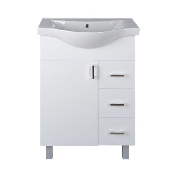 VivaStyle BIANKA 65 lábon álló fürdőszobabútor 3 fiókos Sanovit ALBATROS10065 mosdóval 64,5 x 46,5cm