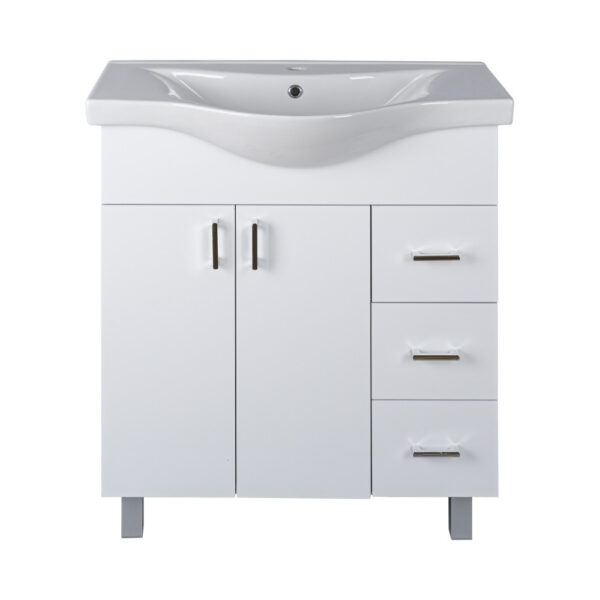 VivaStyle BIANKA 80 lábon álló fürdőszobabútor 3 fiókos Sanovit ALBATROS 10080 mosdóval 79,5 x 46 cm