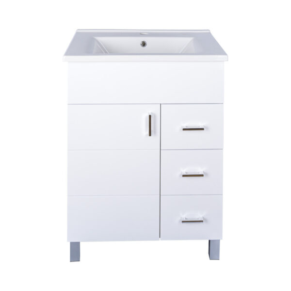 VivaStyle KARINA 85 lábon álló fürdőszobabútor 3 fiókos Sanovit ATRIA 9085 mosdóval 85 x 45,5 cm
